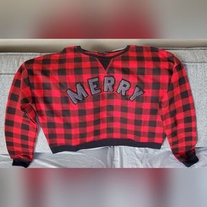 Christmas "Merry" crop sweater